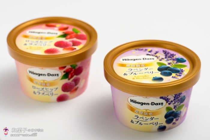 和菓子的甜蜜生活 - Häagen-Dazs日本哈根達斯「玫瑰果與覆盆子迷你杯冰淇淋 / 薰衣草與藍莓迷你杯冰淇淋」