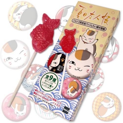 夏目友人帳 - 貓咪老師胸針與鯛魚燒蘋果棒棒糖