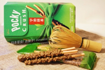 glico日本江崎格力高 - Crush Pocky宇治抹茶酥脆餅乾百琪巧克力棒