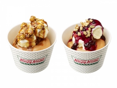 日本Krispy Kreme甜甜圈 - 焦糖優格冰淇淋甜甜圈 / 藍莓優格冰淇淋甜甜圈