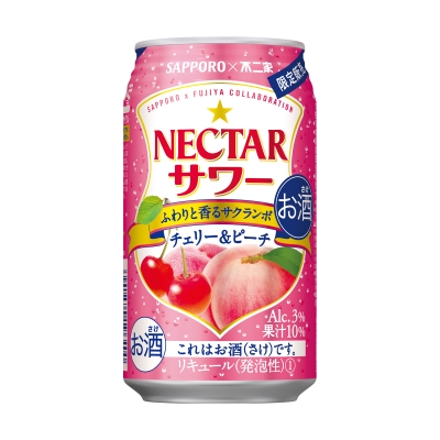 SAPPORO日本三寶樂啤酒 × 不二家 - Nectar甘露莎瓦水果碳酸水櫻桃 &amp; 水蜜桃口味