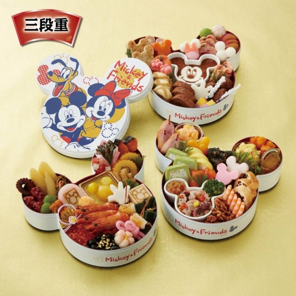 迪士尼米老鼠與好朋友的御節料理新年便當三段重