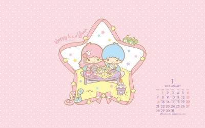 2013年1月份的雙星娃娃Little Twin Stars KiKi &amp; LaLa月曆