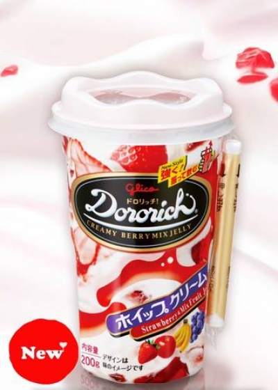 glico日本江崎格力高 - Dororich多蘿莉奇鮮奶油草莓果凍
