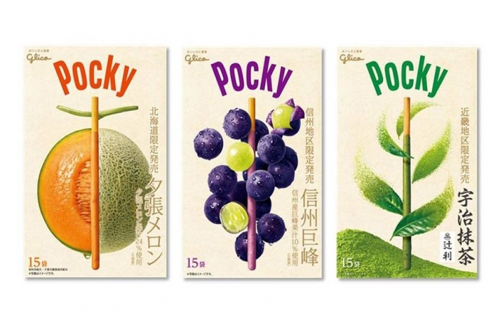 glico日本江崎格力高 - Pocky夕張哈密瓜、信州巨峰葡萄、辻利宇治抹茶百琪巧克力棒