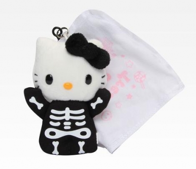 萬聖節骷顱頭Hello Kitty凱蒂貓絨毛娃娃