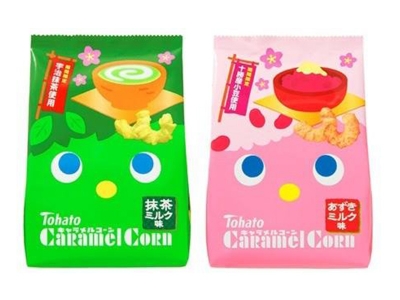 Tohato東鳩 - 抹茶牛奶焦糖玉米點心 / 紅豆牛奶焦糖玉米點心