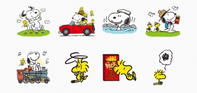 glico日本江崎格力高 - SNOOPY LINE史努比貼圖