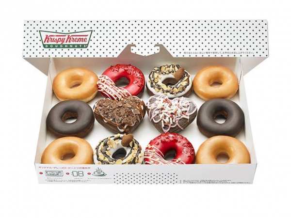 日本Krispy Kreme甜甜圈 - 情人節12入盒裝甜甜圈