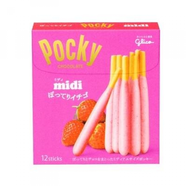glico日本江崎格力高 - Pocky midi胖胖版草莓百琪巧克力棒