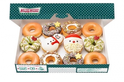 日本Krispy Kreme甜甜圈 - 聖誕節12入盒裝甜甜圈