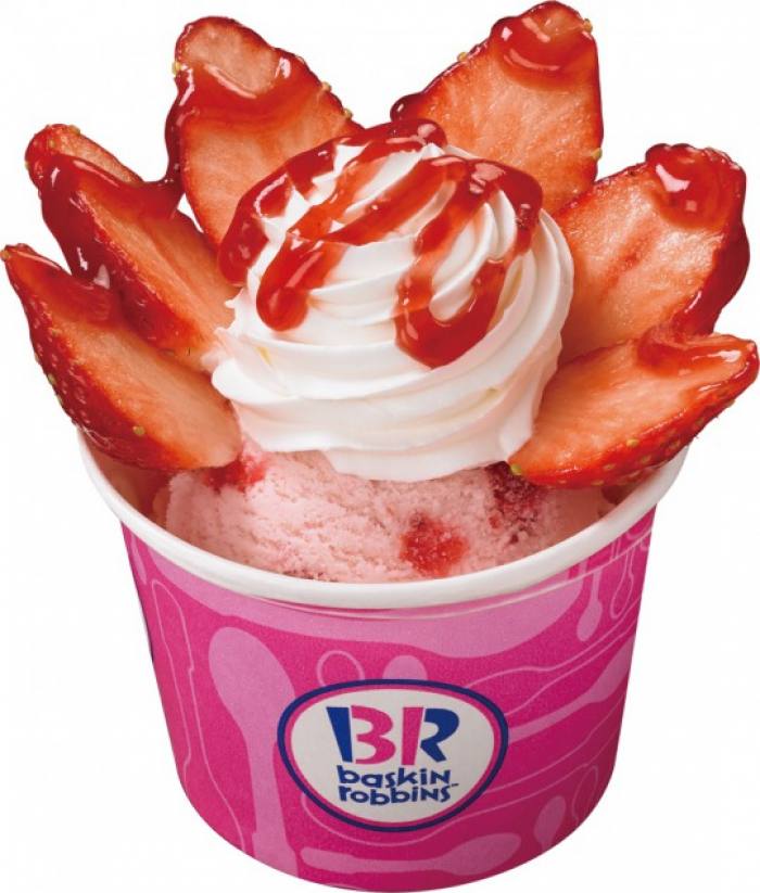 日本31冰淇淋 - 新鮮草莓聖代：單球冰淇淋加草莓果醬