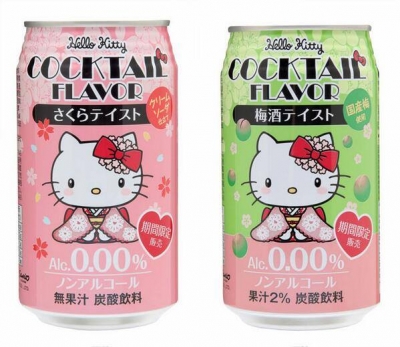 DOSHISHA - Hello Kitty凱蒂貓無酒精雞尾酒櫻花口味 / Hello Kitty凱蒂貓無酒精雞尾酒梅酒口味