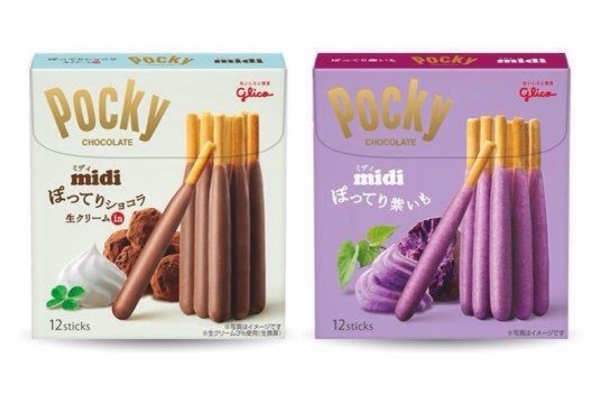glico日本江崎格力高 - Pocky midi胖胖版紫色地瓜百琪巧克力棒 / Pocky midi胖胖版百琪巧克力棒