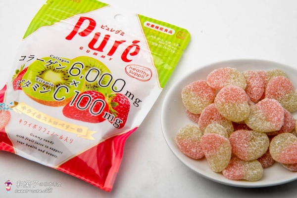 KANRO日本甘樂 - Pure GUMMY奇異果與草莓鮮果實軟糖