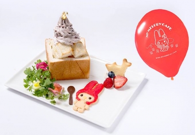 My Melody Cafe美樂蒂咖啡館 - My Melody美樂蒂小倉紅豆蜜糖吐司佐名古屋吉祥物鯱餅乾