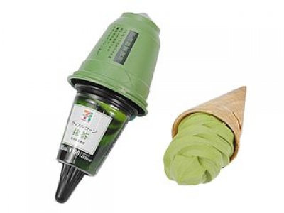 7-11日本便利商店 - 石臼研磨的宇治抹茶脆皮甜筒冰淇淋