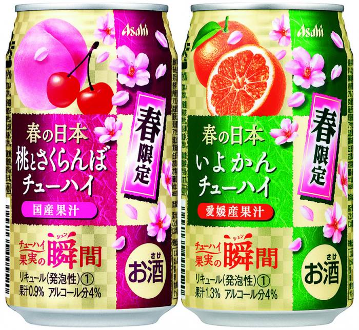 Asahi日本朝日啤酒 - Chu-Hi果實瞬間系列：日本國產水蜜桃與櫻桃 / 愛媛産伊予柑橘