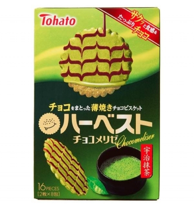 Tohato東鳩 - 豐收巧克力薄燒餅乾抹茶口味