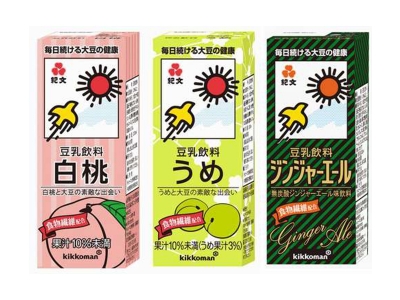 紀文 - 白桃豆漿 / 梅子豆漿 / 薑汁汽水豆漿