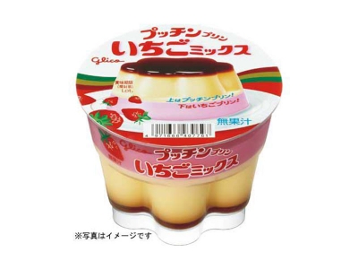 Glico乳業 - Pucchin Mix草莓雙層綜合噗啾布丁