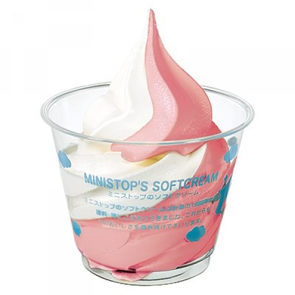 MINISTOP日本迷你島便利商店 - 甘王草莓牛奶杯子霜淇淋