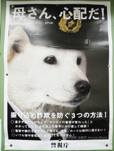 白戶家狗爸爸的警視廳反詐騙海報