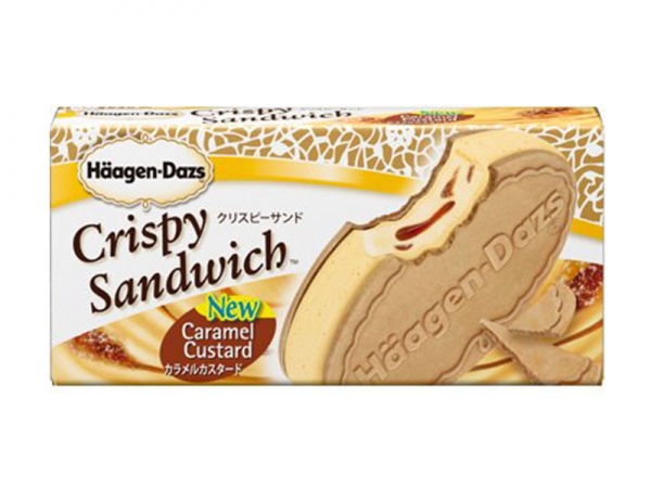Häagen-Dazs日本哈根達斯 - 焦糖卡士達蛋黃醬Crispy Sandwich酥脆三明治冰淇淋夾心餅乾