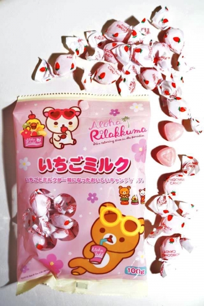 LAWSON 100 STORE日本羅森百元商店 - 春之拉拉熊慶典：佐久間製菓草莓牛奶糖果