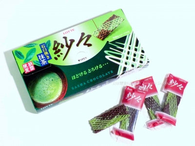 LOTTE日本樂天 - 紗紗巧克力石臼研磨抹茶口味